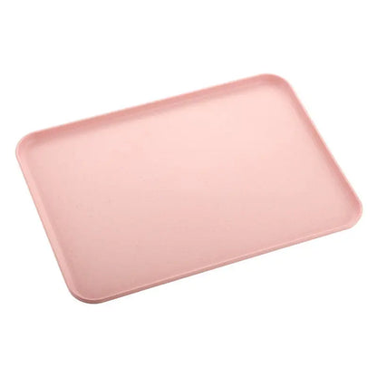 Nordic PP Pallet Plastic Tray Food Bread Pan Green Rectangular Storage Household Kitchen Supplies Hotel Service Tray Dessert