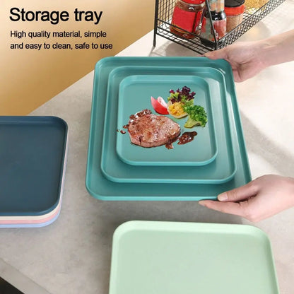 Multiple Colors Rectangular Plastic Pallet Tray Food Bread Pan Storage Tray Hotel Service Tray Dessert Pallet Hotel Service Tray