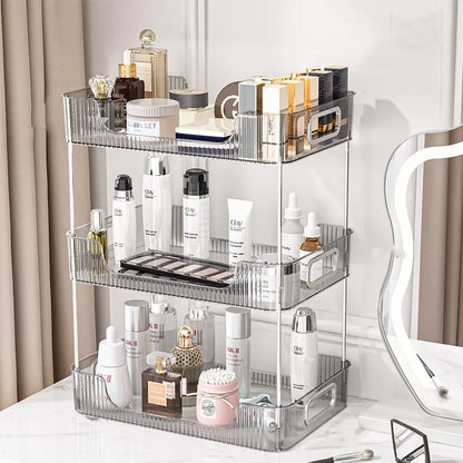 Bathroom Organizer Shelf Acrylic Makeup Storage Rack Large Capacity Skincare Cosmetic Liptick Home Kitchen Desktop Holder